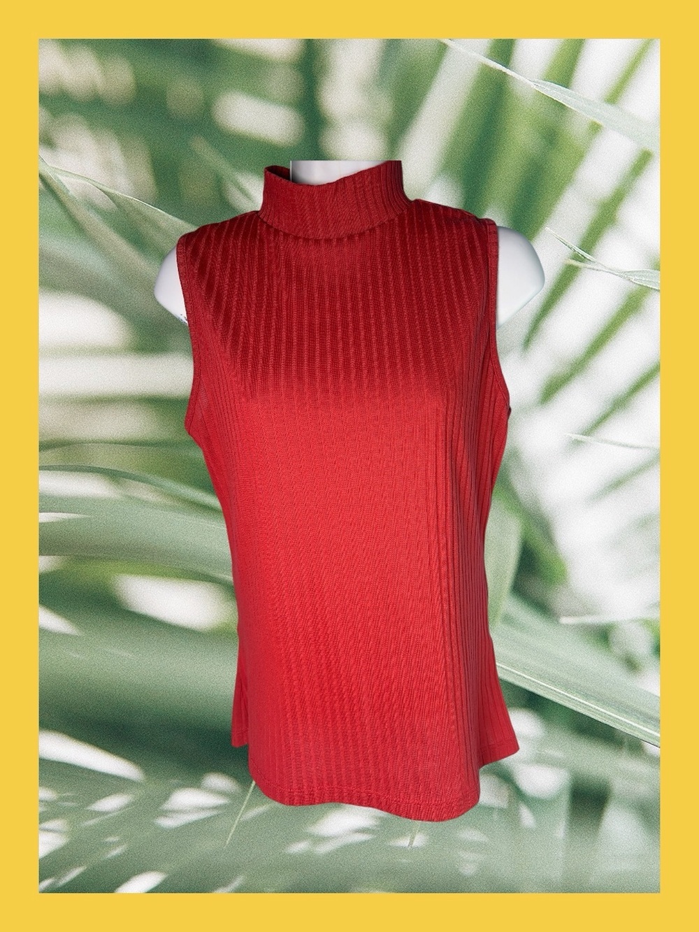 New York & Company Women's Mock Neck Tank Red Size M